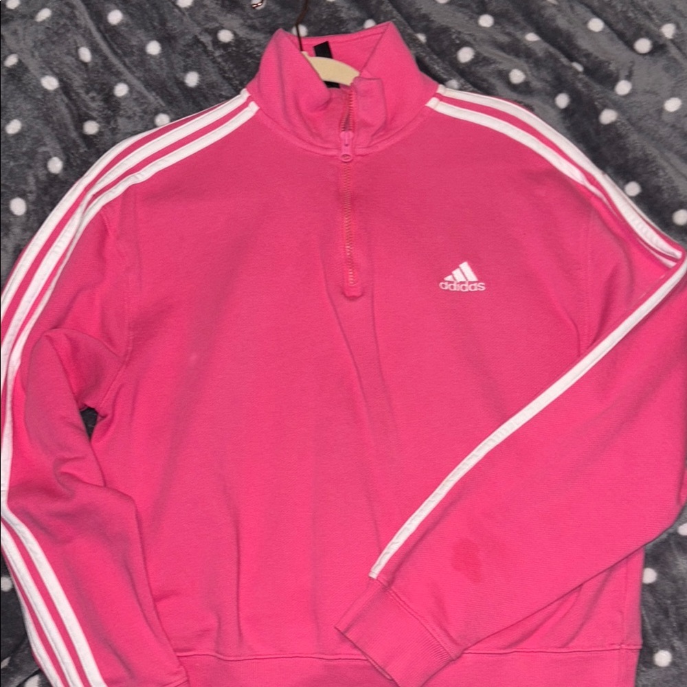 Adidas Pink Half-Zip Sweatshirt